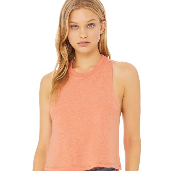 Bella Ladies Racer Back Cropped Tank Top Thumbnail